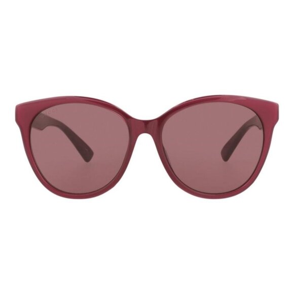 Gucci Womens Round/Oval Burgundy Burgundy Red Fashion Designer Eyewear - Picture 1 of 4